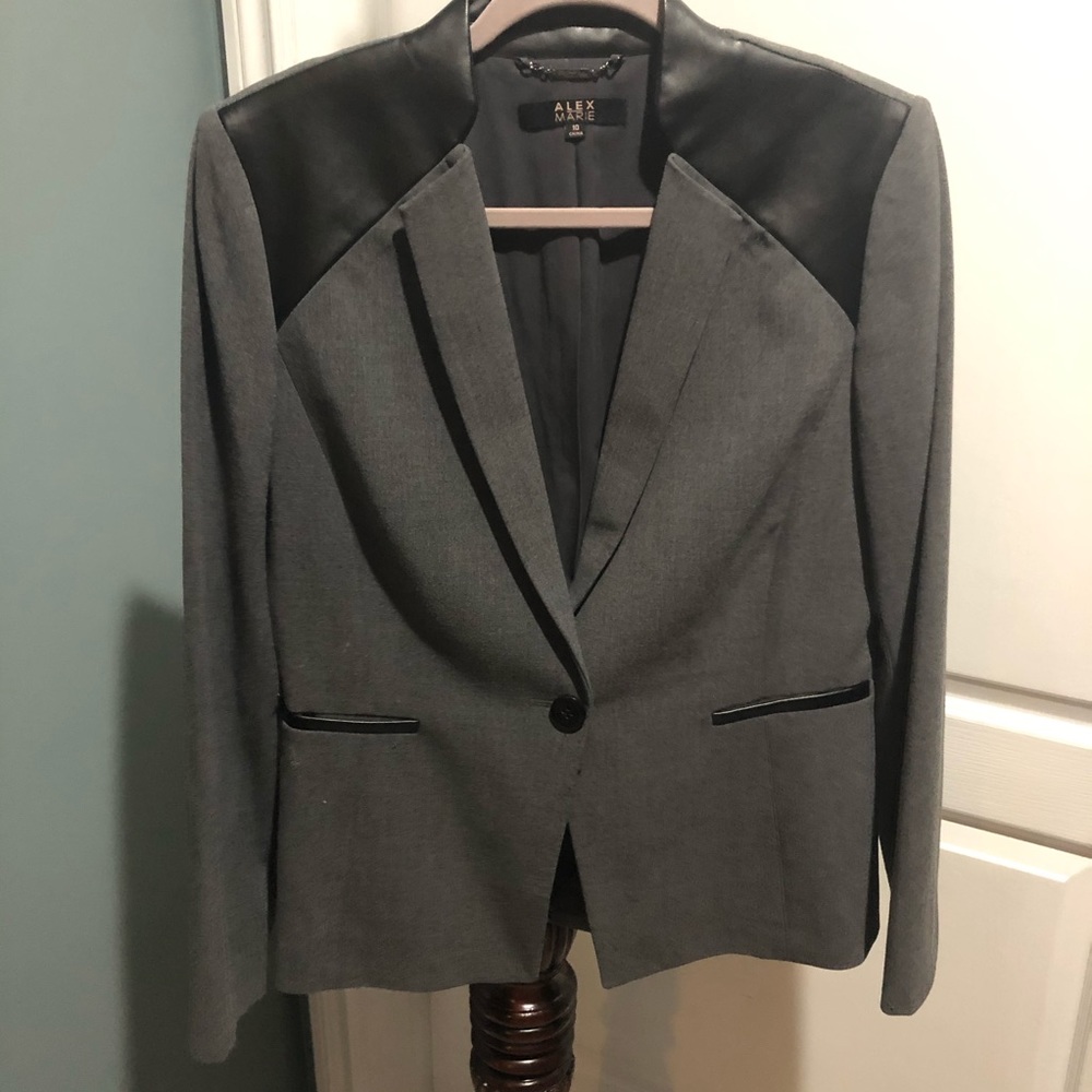 Blazer With Leather Detail